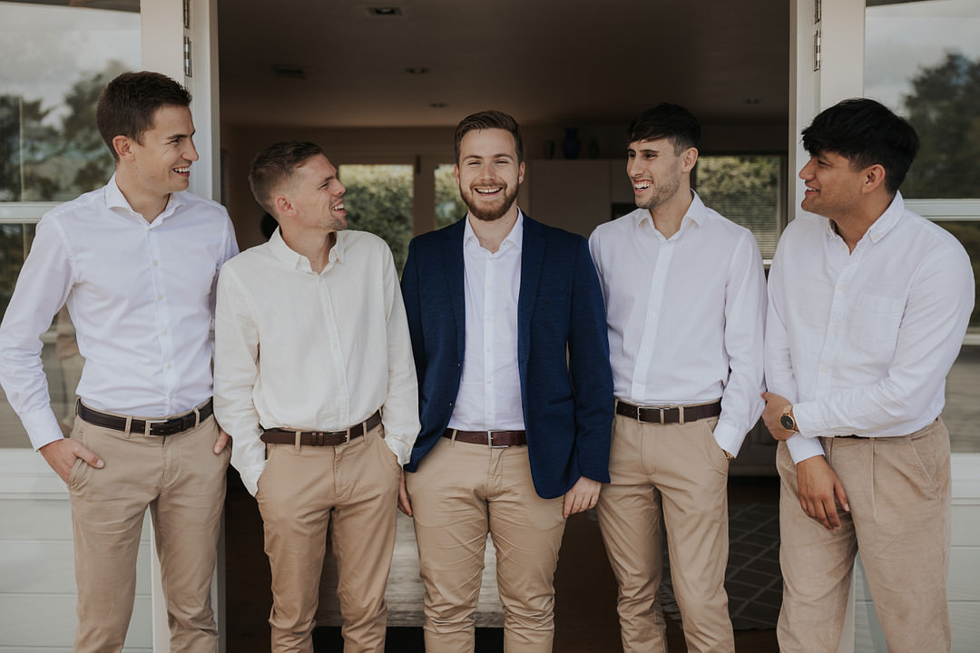 Groom Groomsmen Suits Shirts Chinos Rustic New Zealand Wedding PIA Photo Film