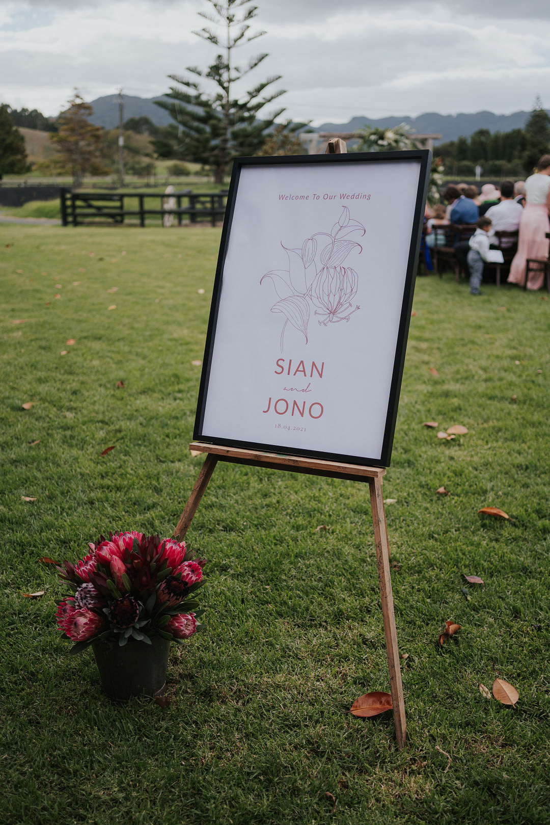 Welcome Sign Ceremony Rustic New Zealand Wedding PIA Photo Film