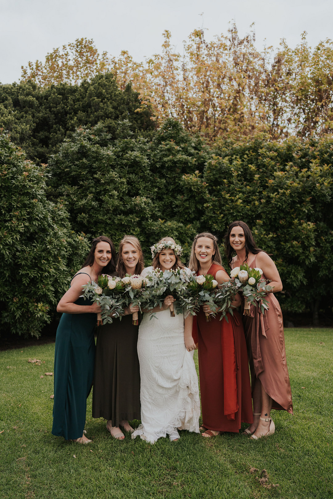 Mismatched Bridesmaids Dress Dresses Rustic New Zealand Wedding PIA Photo Film