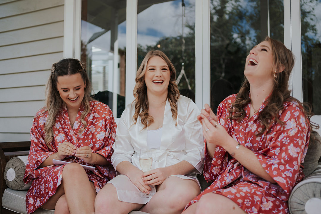 Bride Bridal Robe Bridesmaid Rustic New Zealand Wedding PIA Photo Film
