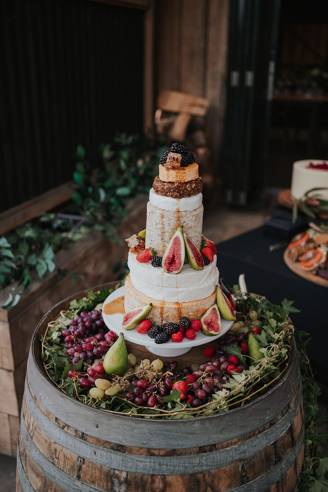 Chhese Tower Stack Cake Barrel Fruit Rustic New Zealand Wedding PIA Photo Film
