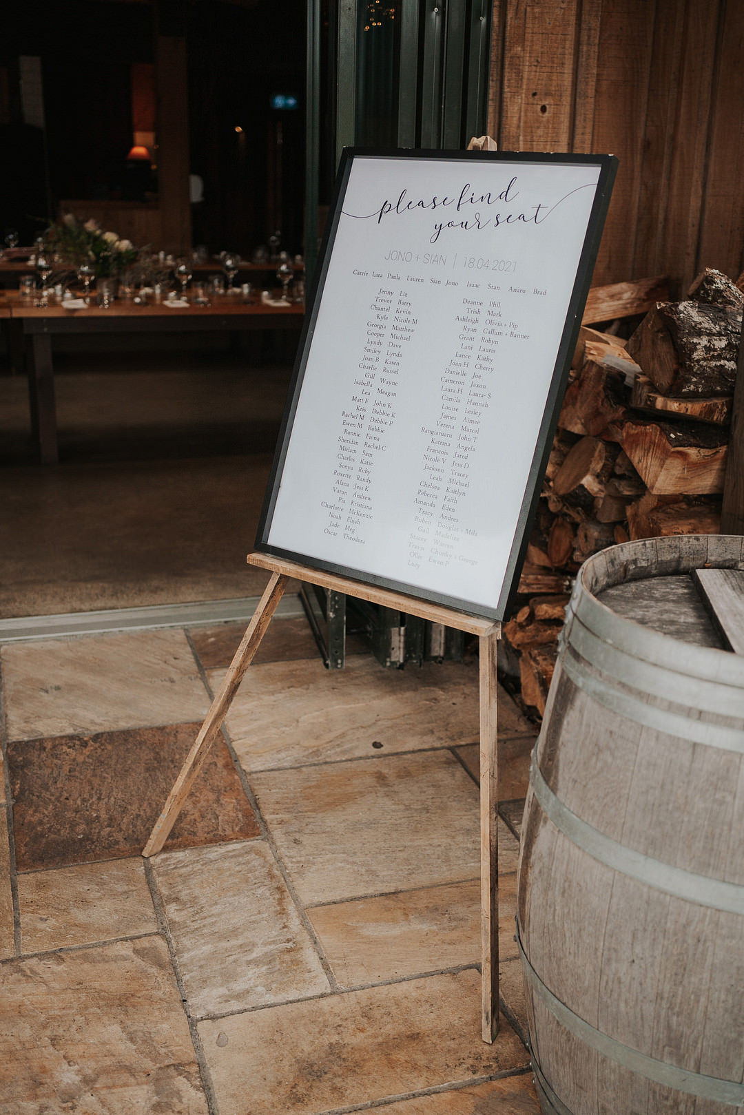Modern Simple Table Plan Chart Rustic New Zealand Wedding PIA Photo Film