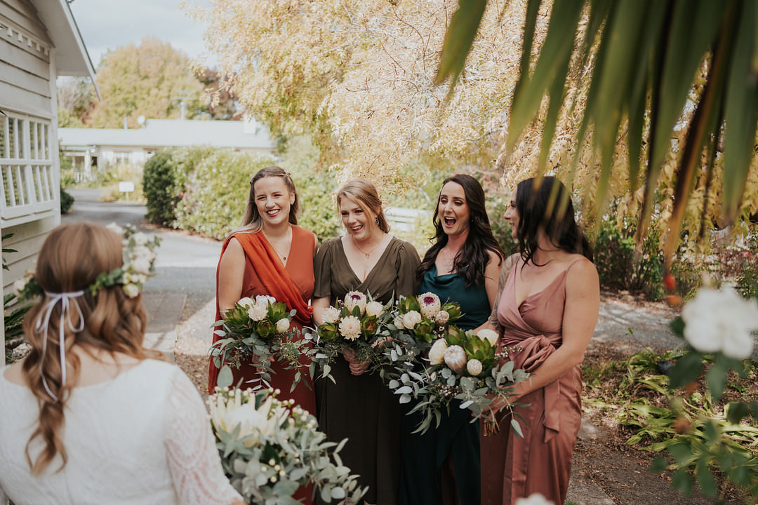 Mismatched Bridesmaids Dress Dresses Rustic New Zealand Wedding PIA Photo Film