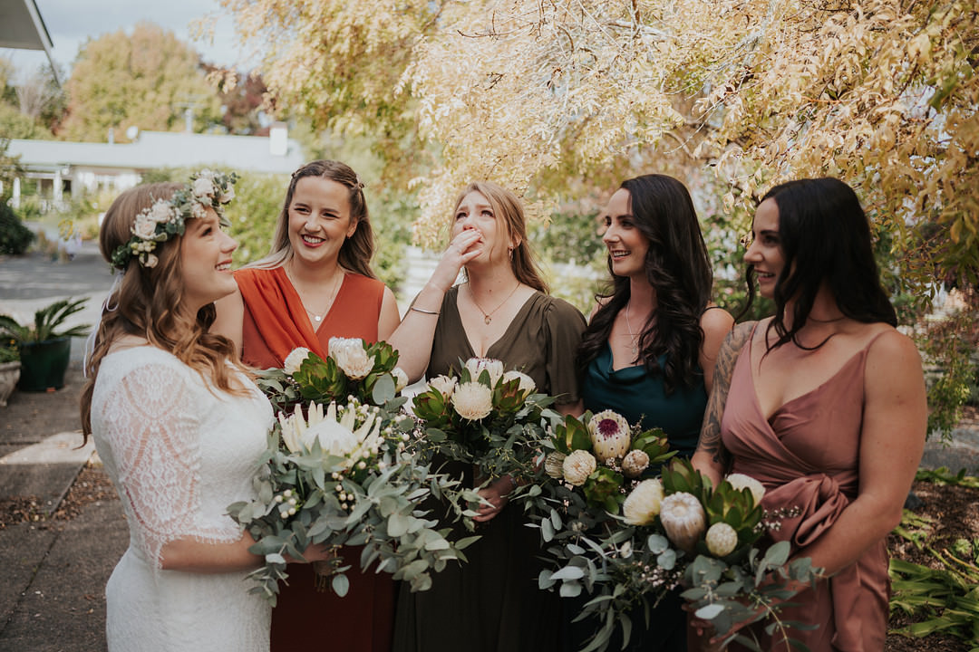 Mismatched Bridesmaids Dress Dresses Rustic New Zealand Wedding PIA Photo Film