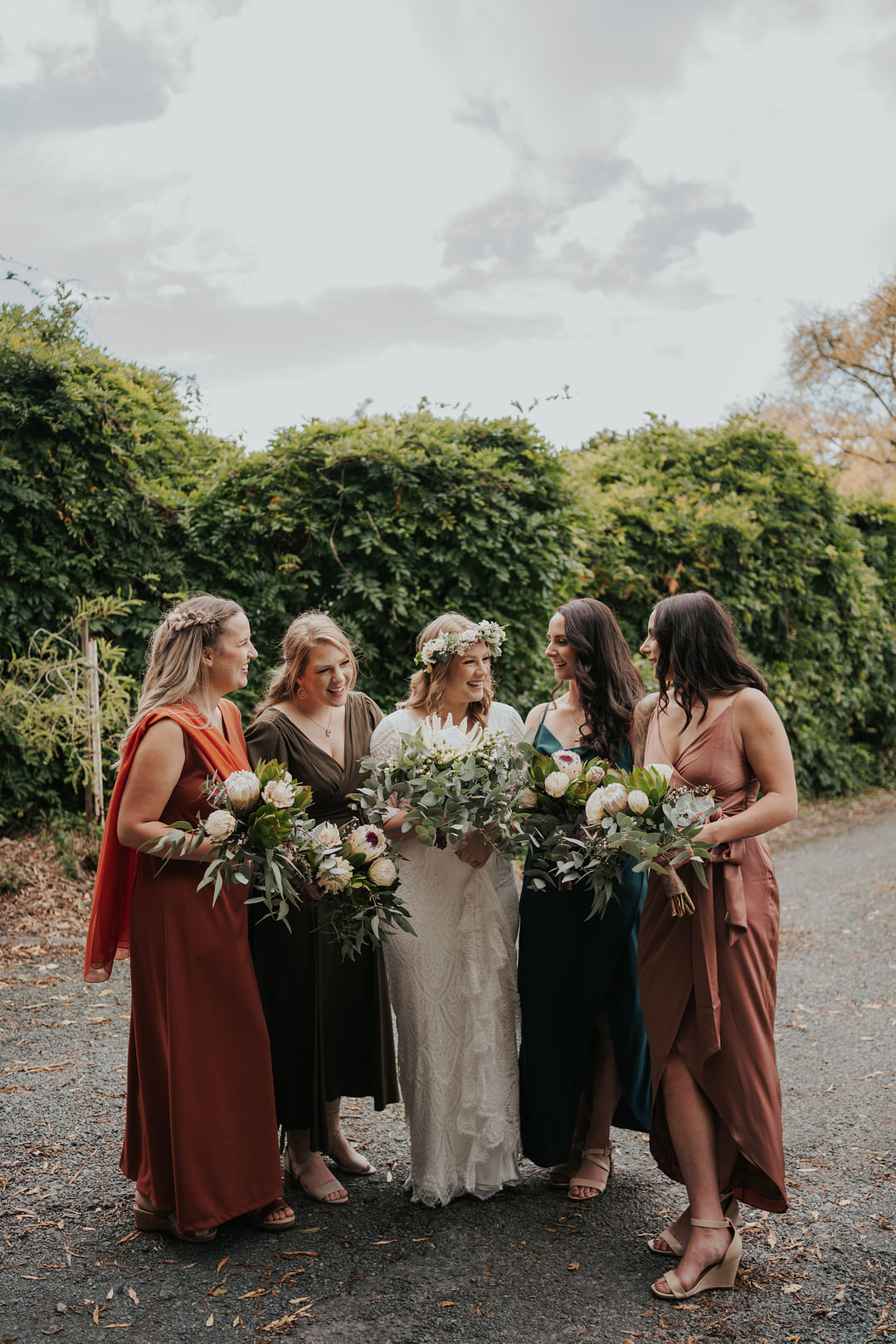 Mismatched Bridesmaids Dress Dresses Rustic New Zealand Wedding PIA Photo Film