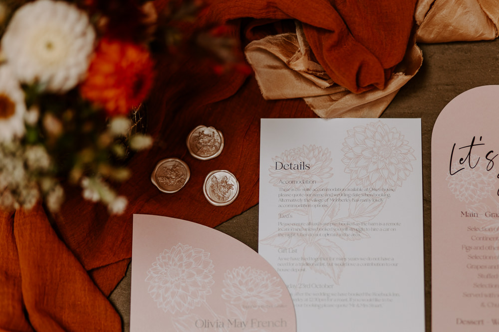 Stationery Pink Curve Invite Invitation Terracotta Wedding Ideas Opperhill Photography