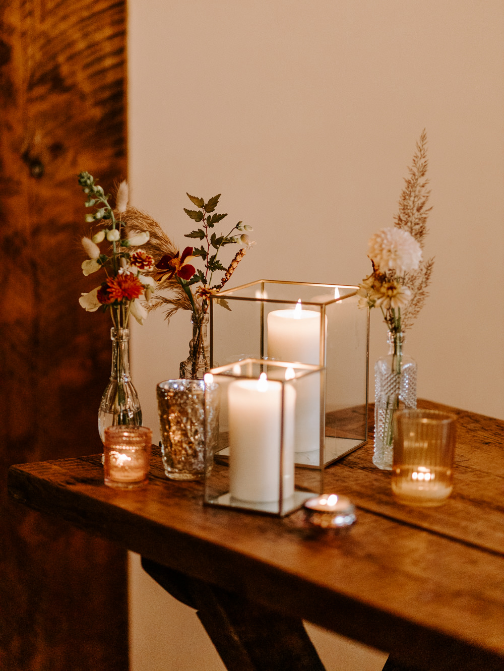 Candles Flowers Decor Terracotta Wedding Ideas Opperhill Photography
