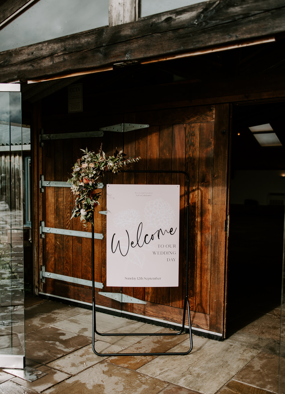 Welcome Sign Pink Modern Calligraphy Frame Flowers Terracotta Wedding Ideas Opperhill Photography
