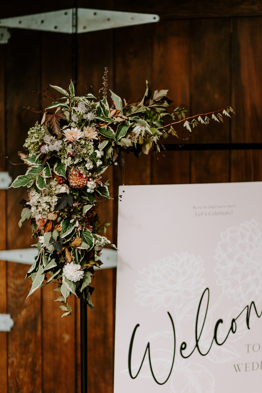 Welcome Sign Pink Modern Calligraphy Frame Flowers Terracotta Wedding Ideas Opperhill Photography