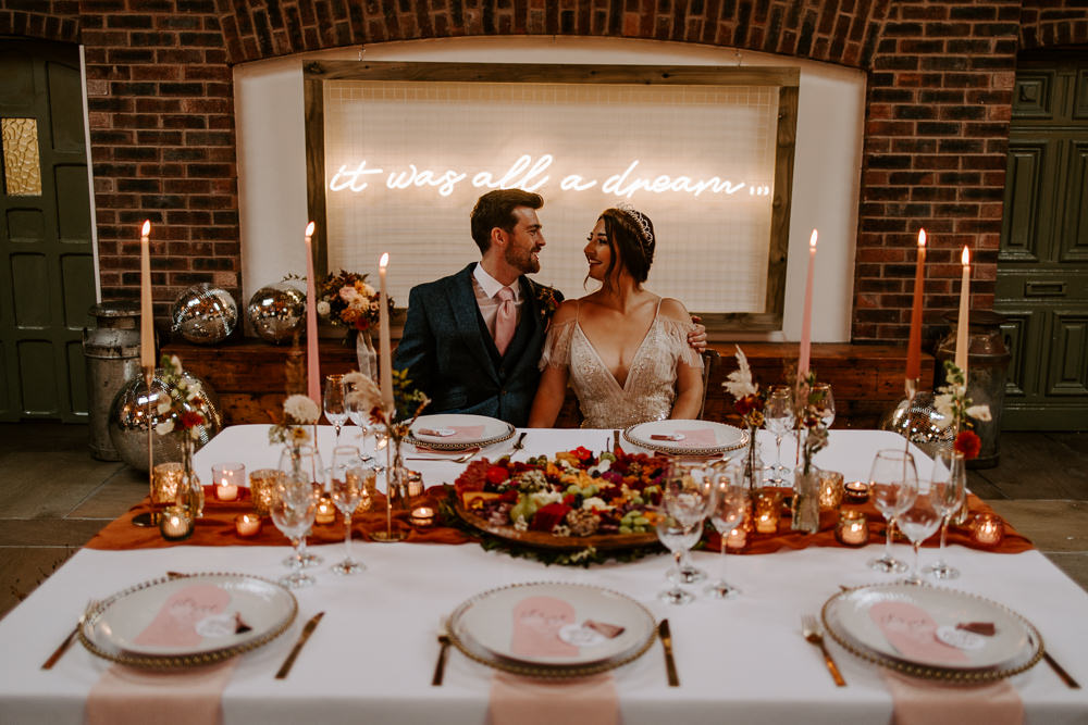 Table Decor Candles Flowers Vase Autumn Rust Orange Terracotta Wedding Ideas Opperhill Photography