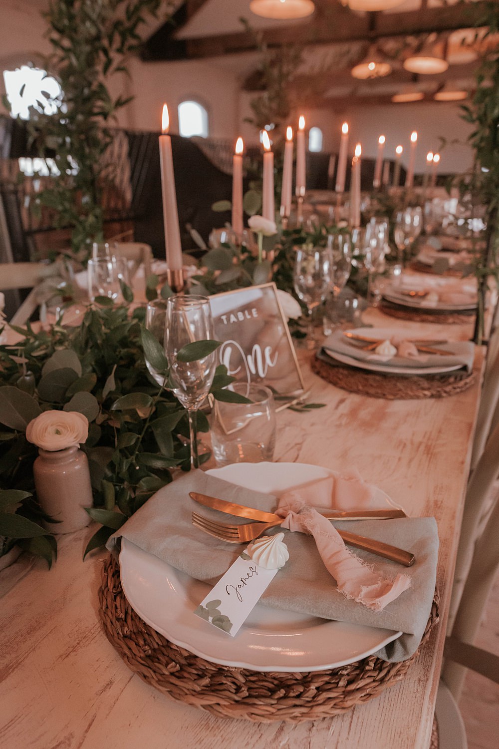 Place Setting Decor Pink Ribbon Place Name The Hall Barns Wedding Prestwold Sophie Mort Photography