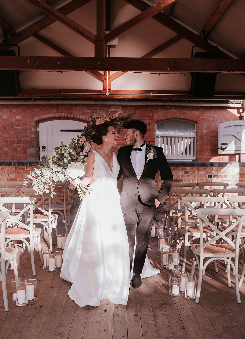 Ceremony Aisle The Hall Barns Wedding Prestwold Sophie Mort Photography