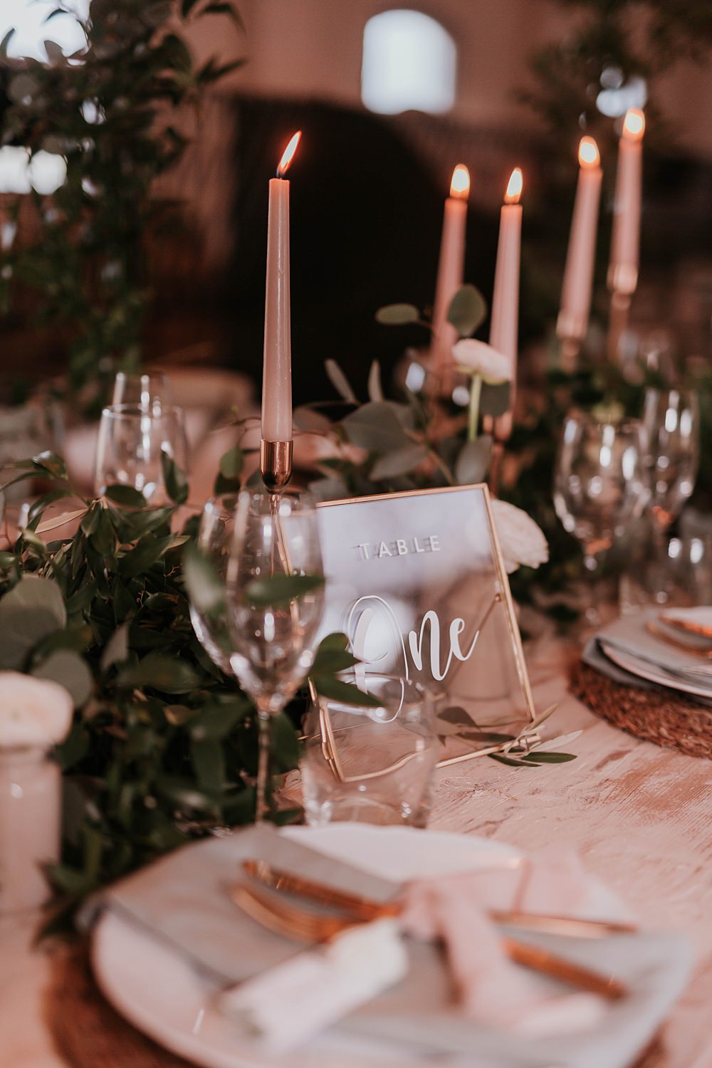 Table Name Clear Glass The Hall Barns Wedding Prestwold Sophie Mort Photography