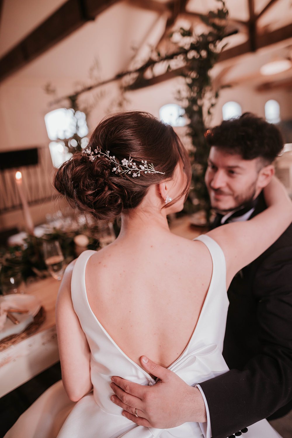 Bride Bridal Hairstyle Up Do The Hall Barns Wedding Prestwold Sophie Mort Photography
