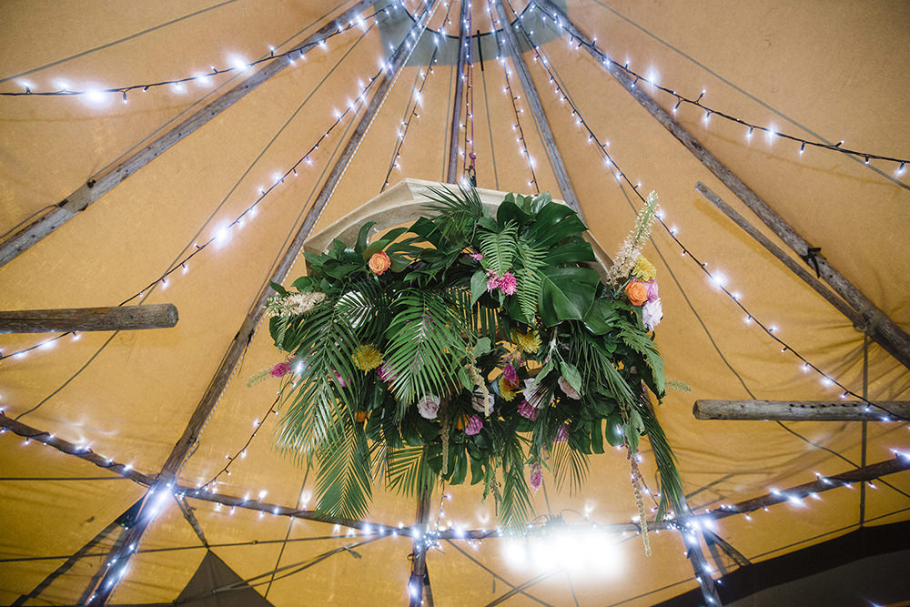 Greenery Hoops Tipi Decor Festoon Lights Tiki Wedding AW Wedding Photography