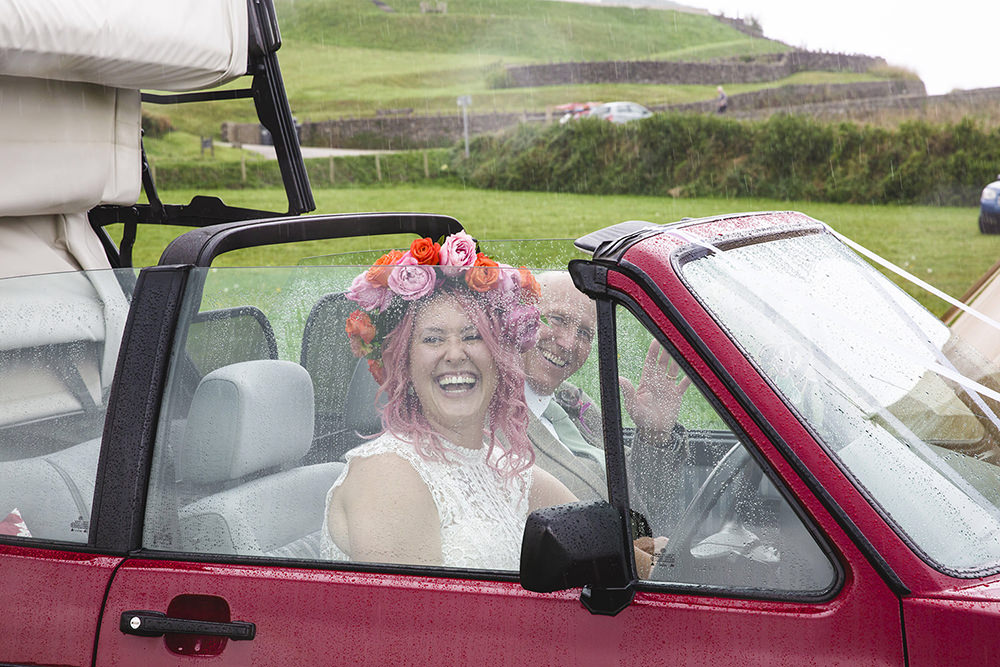 Classic Car Transport Tiki Wedding AW Wedding Photography
