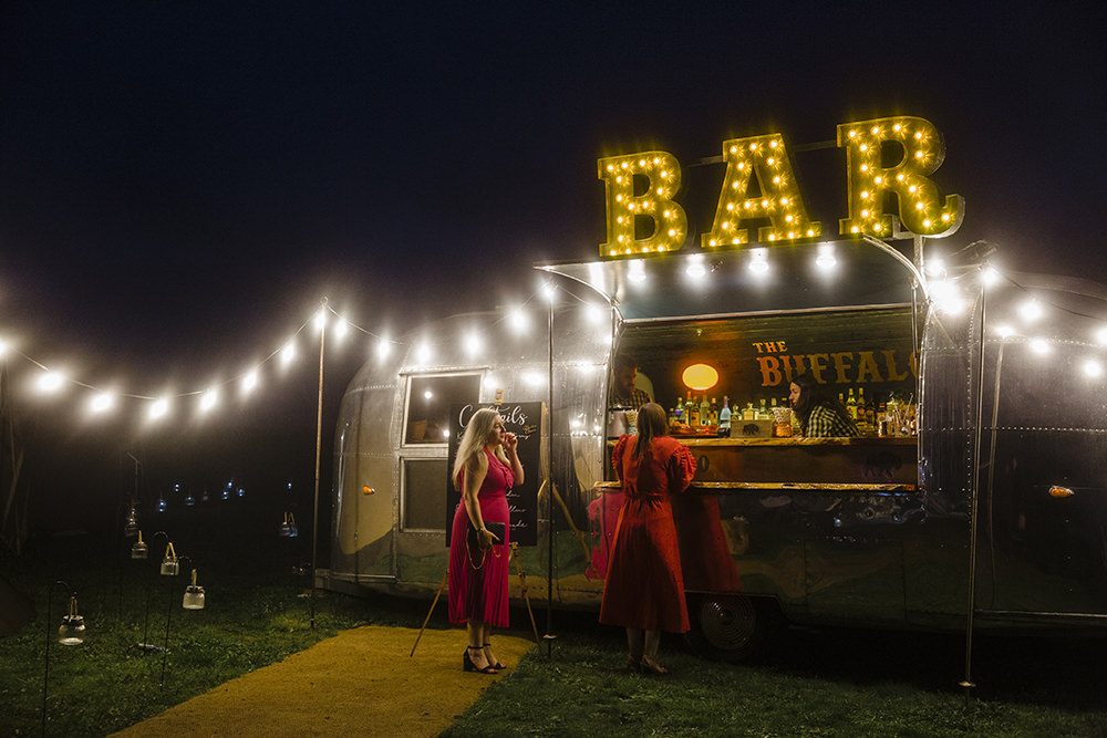 Airstream Bar Lights Lighting Drinks Tiki Wedding AW Wedding Photography