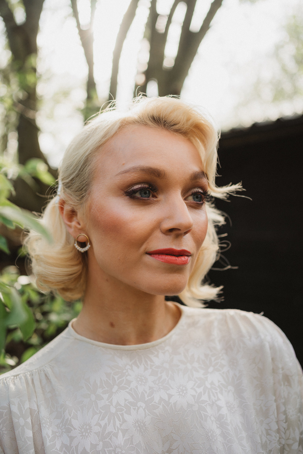 Bride Bridal Earrings Upthorpe Wood Wedding Emily Tyler Photography