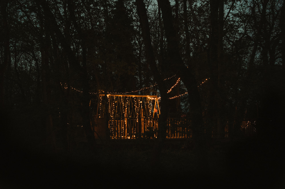 Naked Tipi Outdoor Decor Fairy Lights Flowers Rugs Upthorpe Wood Wedding Emily Tyler Photography