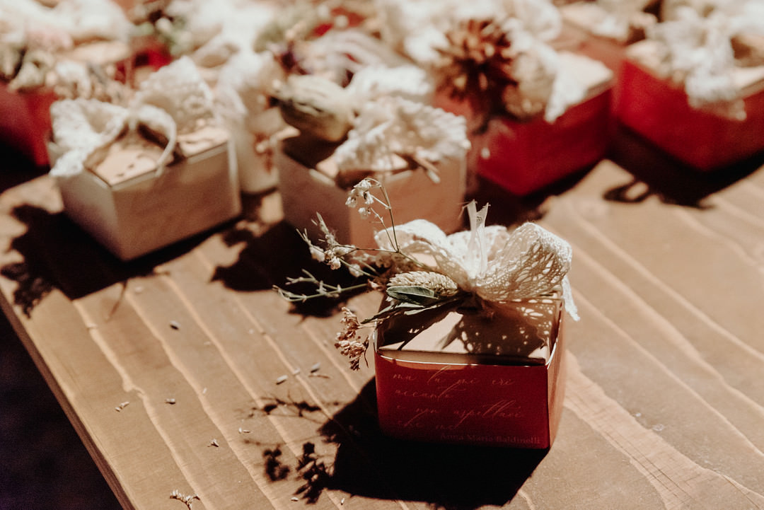 Favour Boxes Vineyard Wedding Italy Claudia Santi Photography