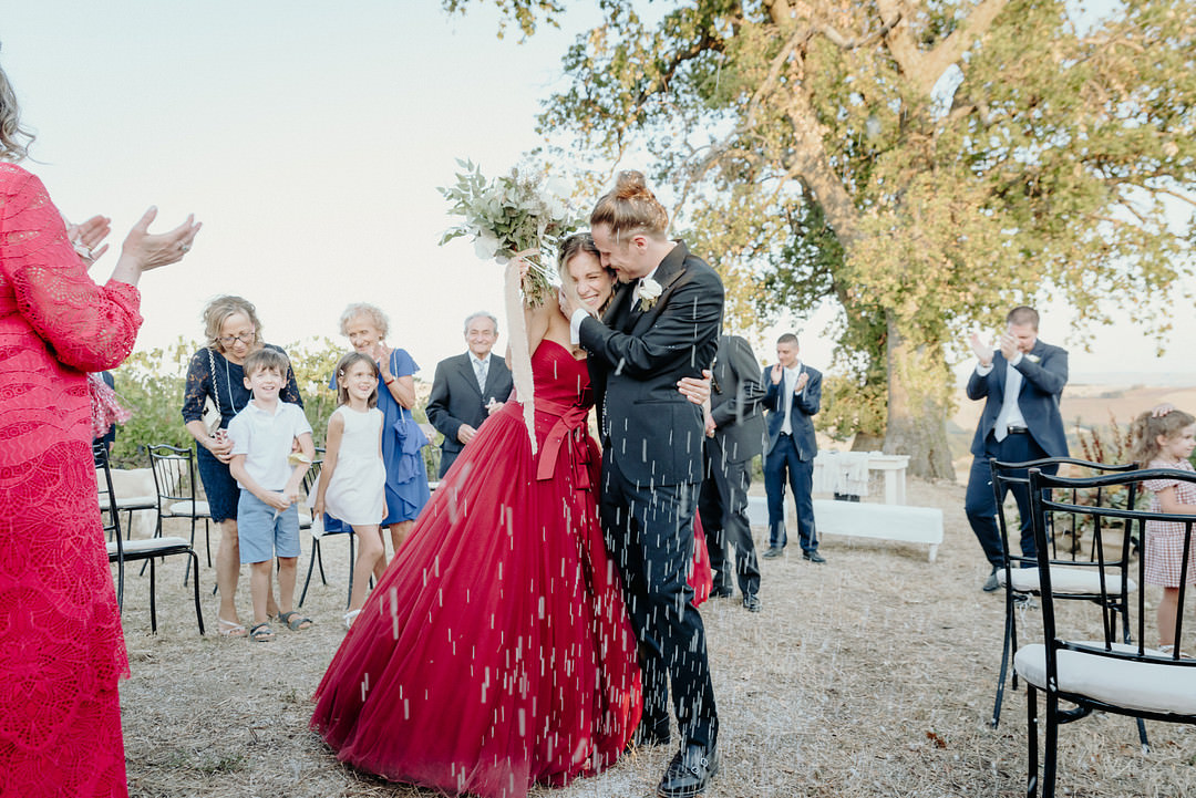 Confetti Throw Vineyard Wedding Italy Claudia Santi Photography