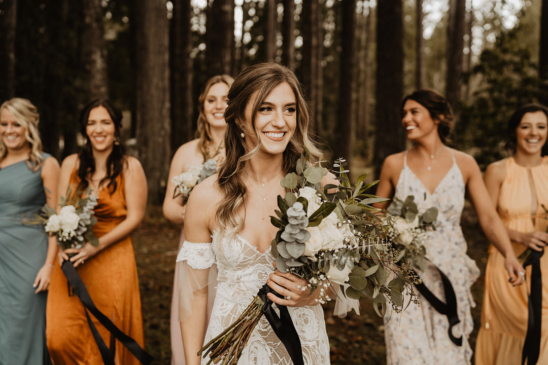 Mismatched Bridesmaids Dress Dresse Jewel Tones Long Washington Lakeside Wedding Claudia Noelle Photography