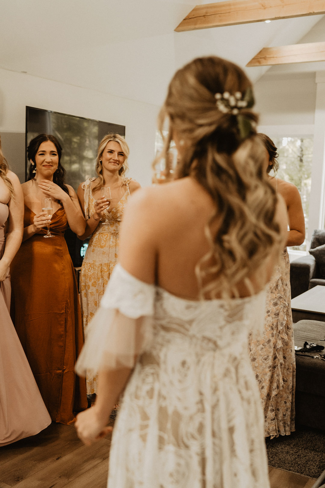 Dress Gown Bride Bridal Lace Boho Grace Loves Lace Washington Lakeside Wedding Claudia Noelle Photography