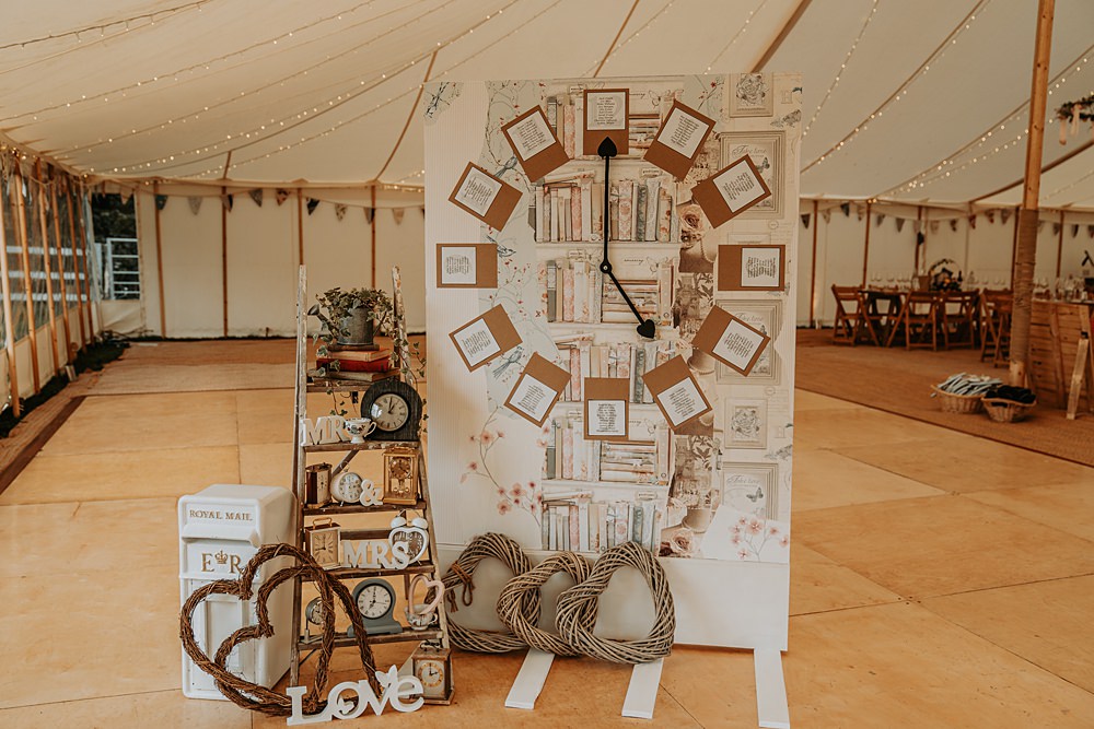 Clock Table Plan Seating Chart DIY Whimsical Wonderland Wedding Amber Louise Photography