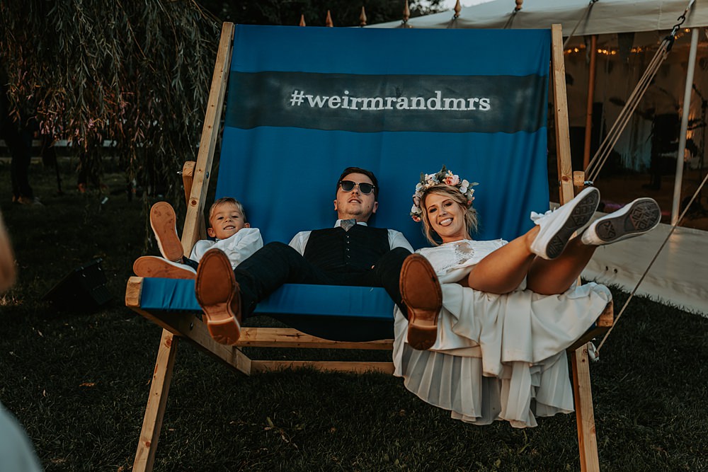 Giant Deckchair Prop Decor Whimsical Wonderland Wedding Amber Louise Photography
