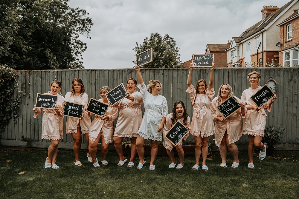 Bride Bridesmaid Dressing Gown Robe Signs Whimsical Wonderland Wedding Amber Louise Photography