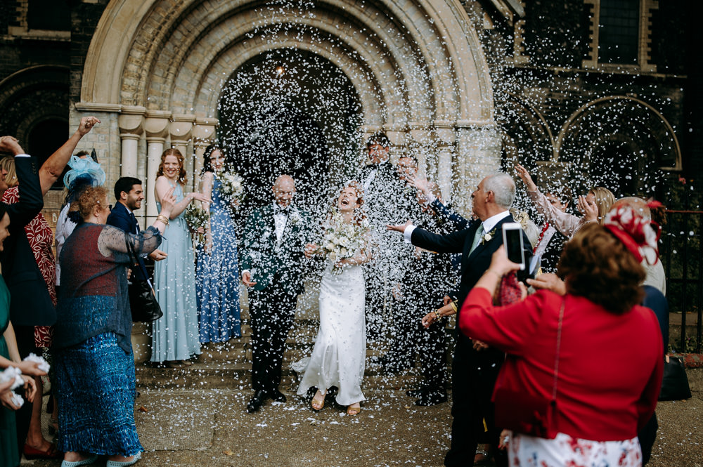 Confetti Throw White Bethnal Green Wedding Andrew Brannan Photography