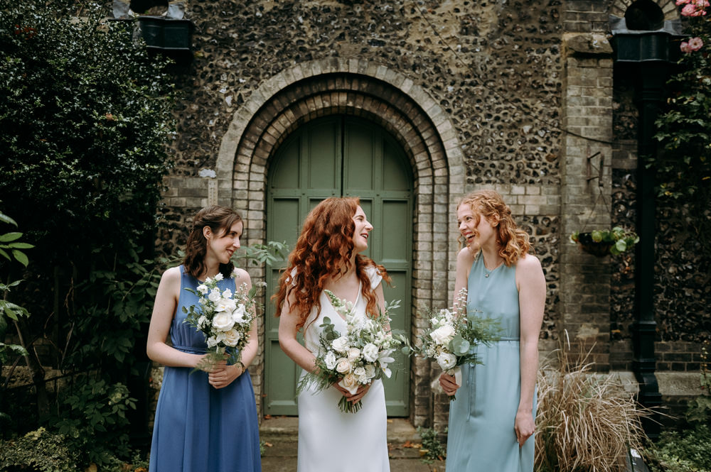 Blue Mismatched Bridesmaids Dress Dresses Bethnal Green Wedding Andrew Brannan Photography