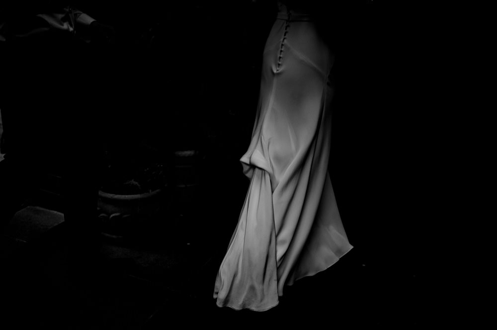 Dress Gown Bride Bridal Silk Bias Cut Bethnal Green Wedding Andrew Brannan Photography