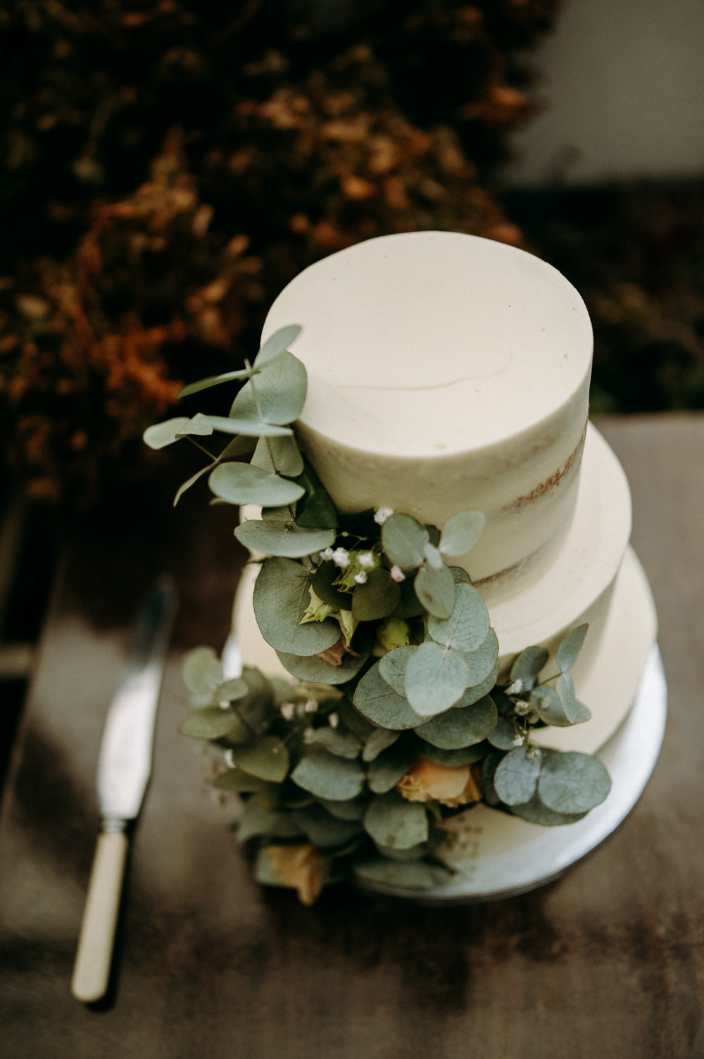 Semi Naked Cake Eucalyptus Decor Bethnal Green Wedding Andrew Brannan Photography