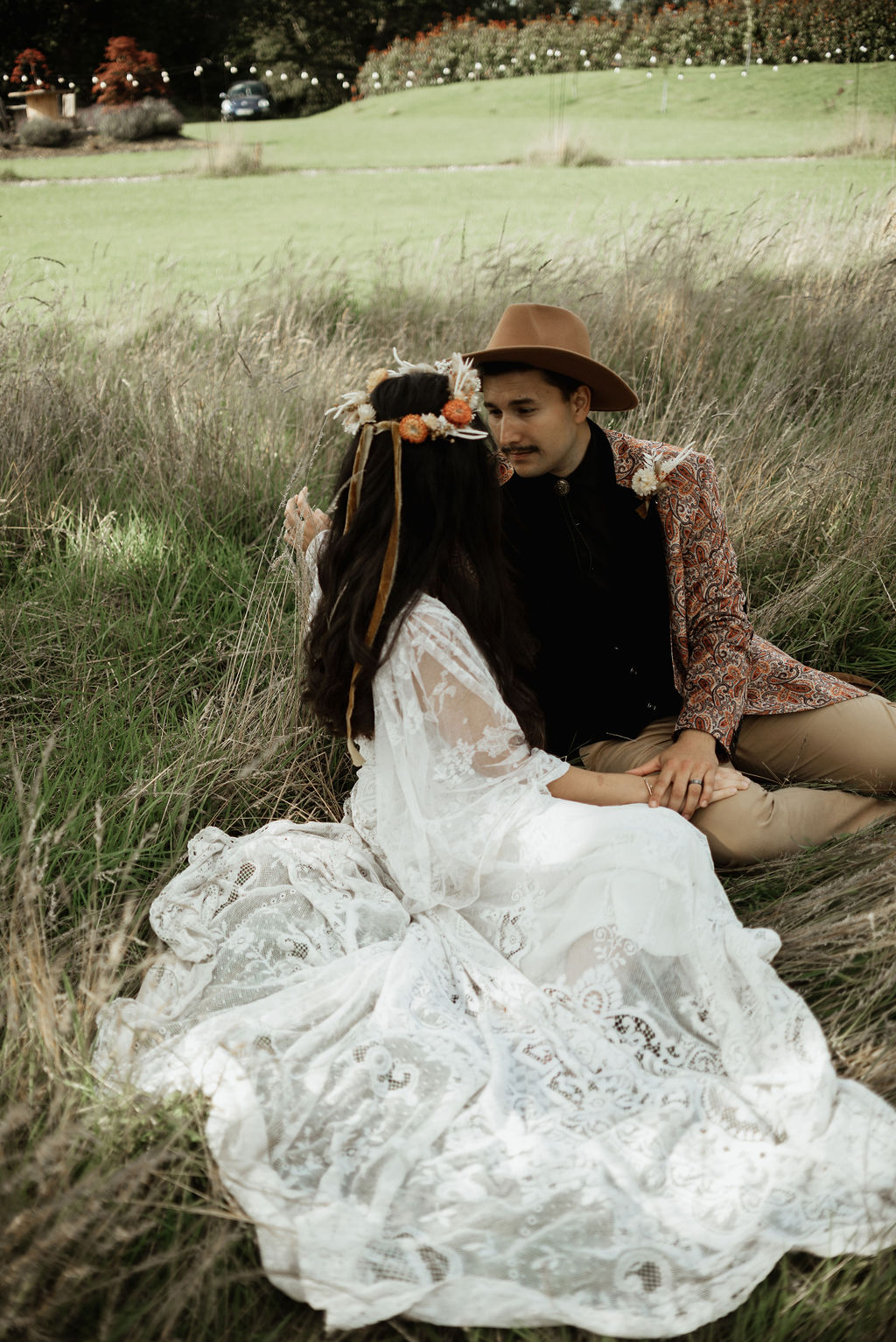 Dress Gown Bride Bridal Lace Long Sleeves Boho Tipi Wedding Ideas Sara Ribera Photography