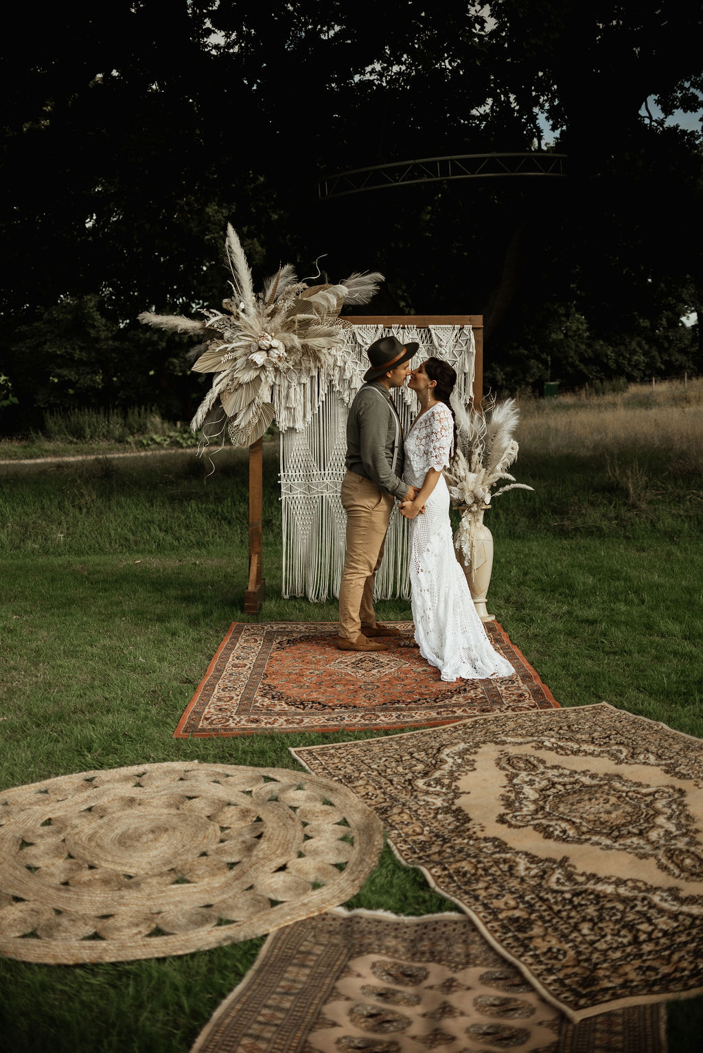 Macrame Backdrop Ceremony Aisle Rugs Boho Tipi Wedding Ideas Sara Ribera Photography