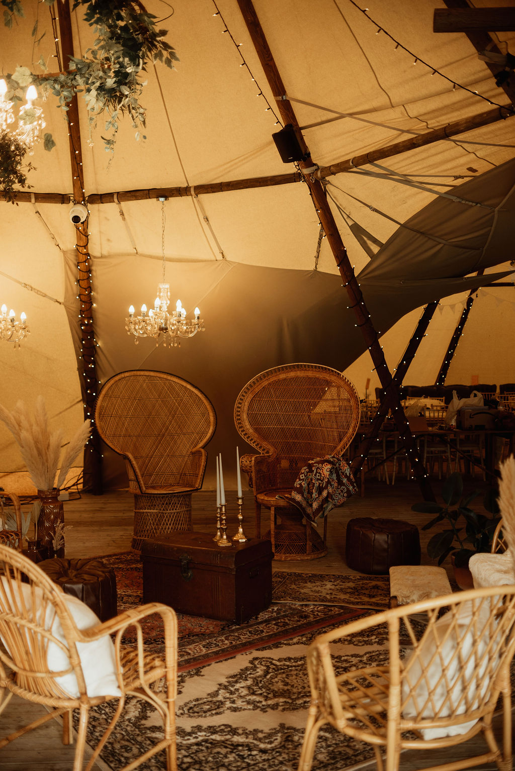 Peacock Chairs Seating Boho Tipi Wedding Ideas Sara Ribera Photography