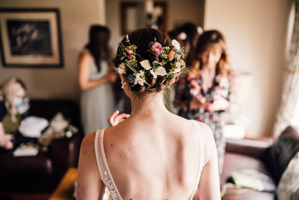 Bride Hairstyle Up Do Flowers Bridal Barn Wedding Bowl Of Corks