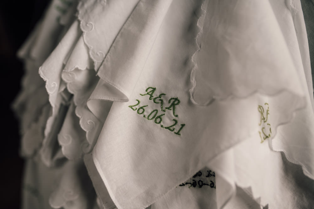 Personalised Hankie Bridal Barn Wedding Bowl Of Corks