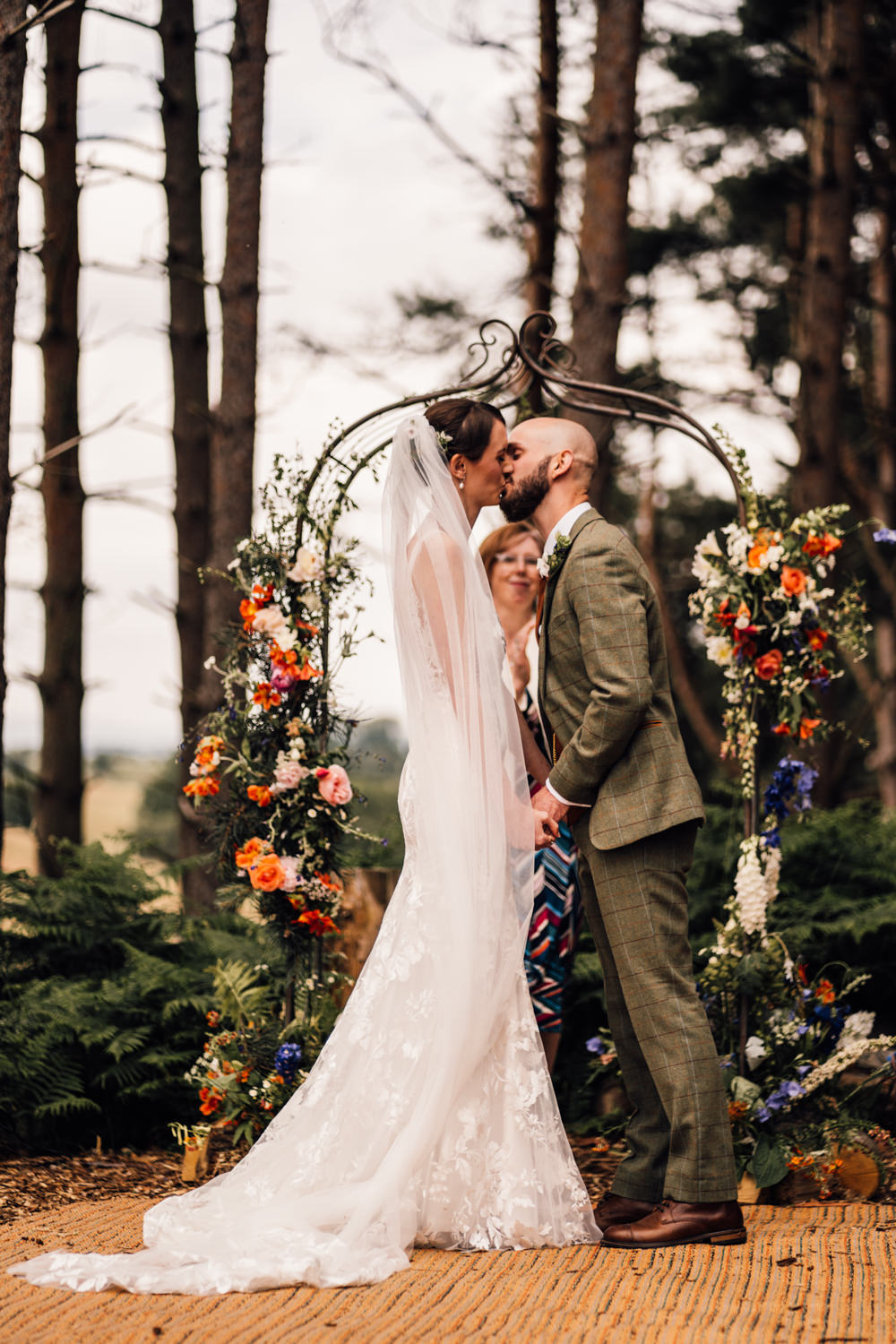 Flower Arch Backdrop Cereomony Woods Woodland Bridal Barn Wedding Bowl Of Corks