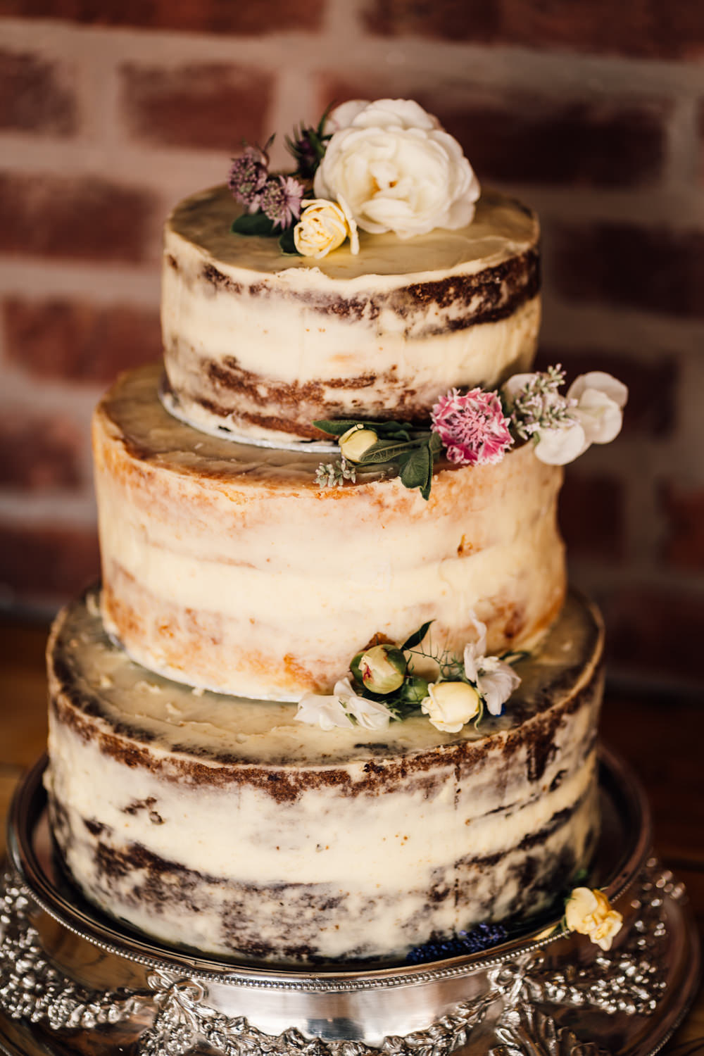 Semi Naked Cake Flowers Decor Bridal Barn Wedding Bowl Of Corks