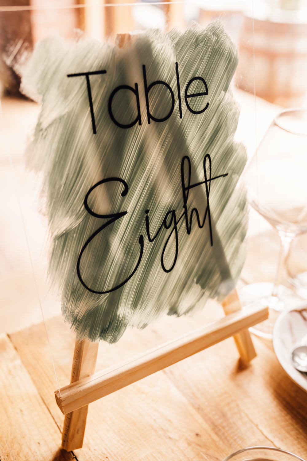 Table Number Painted Acrylic Sign Bridal Barn Wedding Bowl Of Corks
