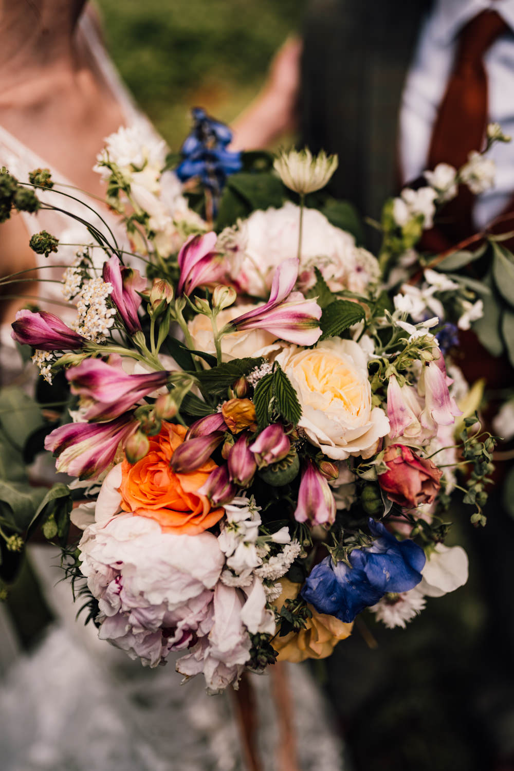 Bouquet Flowers Bride Colourful Bridal Barn Wedding Bowl Of Corks