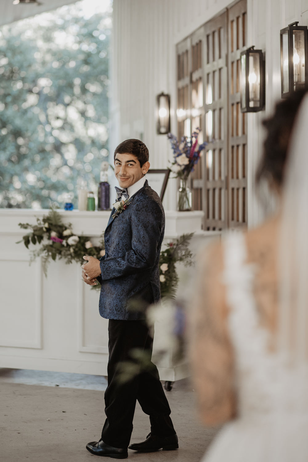 Groom Suit Blue Bow Tie Colourful Vow Renewal Kaitlin Rodgers Photo