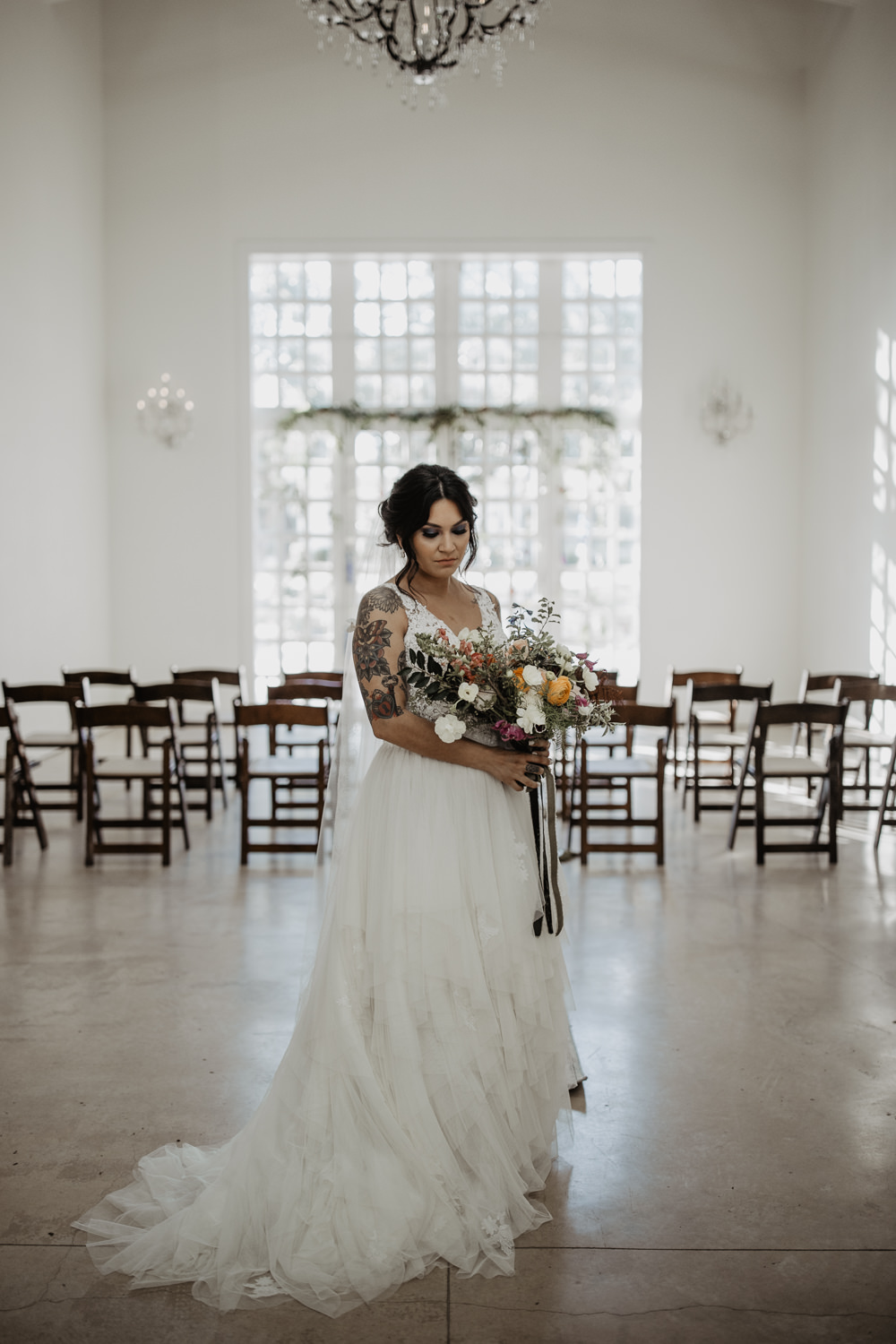 Dress Gown Bride Bridal Lace Straps Colourful Vow Renewal Kaitlin Rodgers Photo