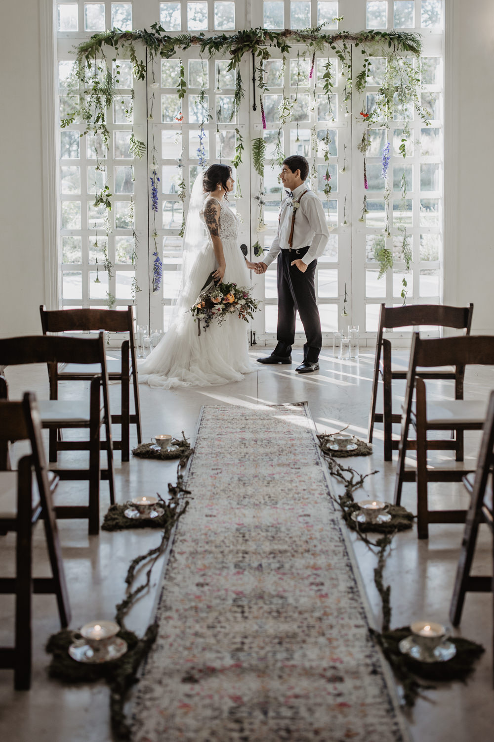 Aisle Ceremony Flower Garland Backdrop Decor Colourful Vow Renewal Kaitlin Rodgers Photo