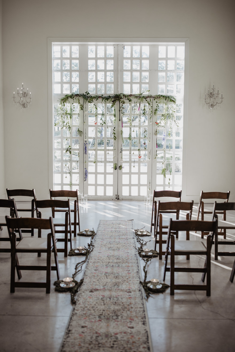 Aisle Ceremony Flower Garland Backdrop Decor Colourful Vow Renewal Kaitlin Rodgers Photo