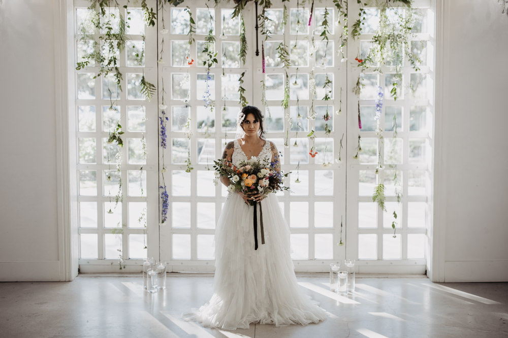 Dress Gown Bride Bridal Lace Straps Colourful Vow Renewal Kaitlin Rodgers Photo