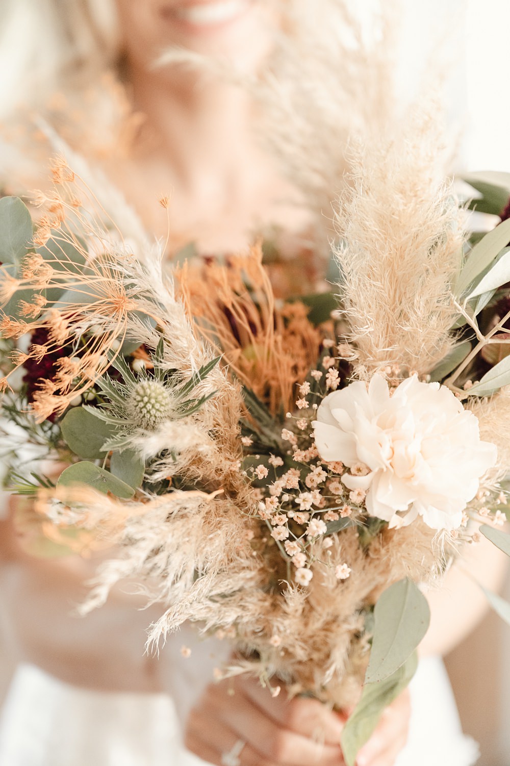 Bouquet Flowers Bride Bridal Pampas Grass Domaine du Beyssac Wedding Award Weddings