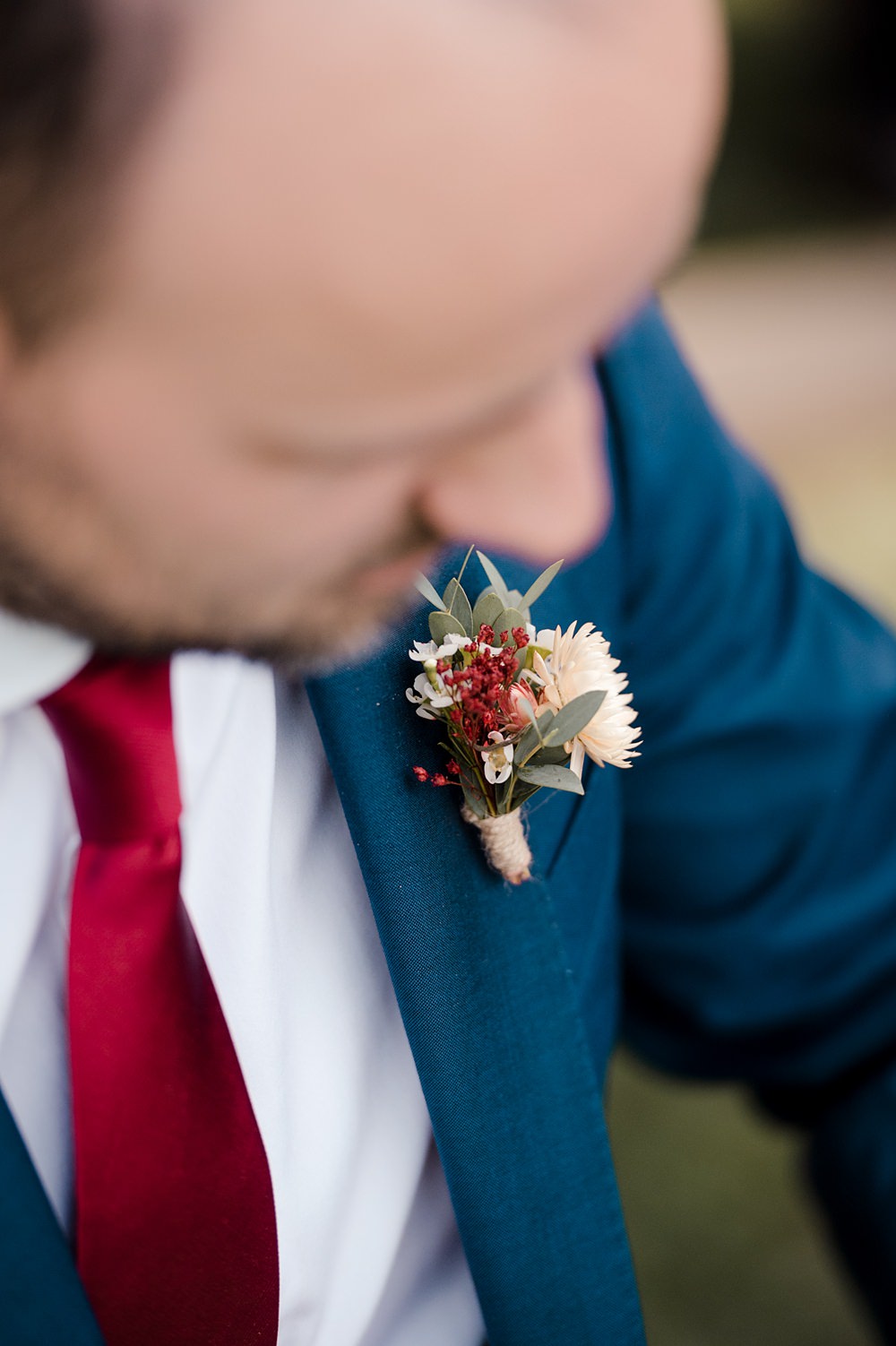 Groom Buttonhole Flowers Domaine du Beyssac Wedding Award Weddings